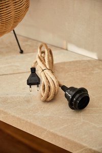 Lampenkabel aus Jute mit Stecker