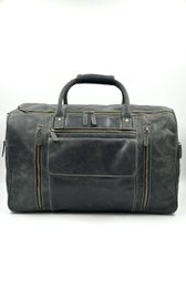 Håndlavet sort "Hunter" rejsetaske i læder – Artisan 7-pocket Executive Weekender & Premium Duffle