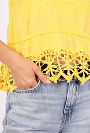 Camiseta sin mangas de encaje bordado - 100% - Made in ITALY