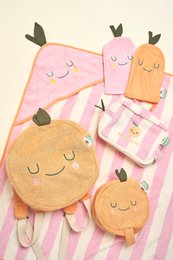 Asciugamano con cappuccio in spugna di cotone per bambini Mandy Mandarine