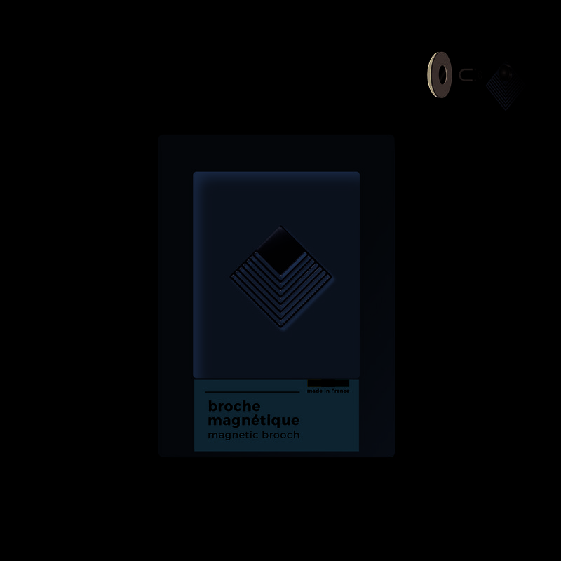 magnetisk broche - grafisk - gylden rombe