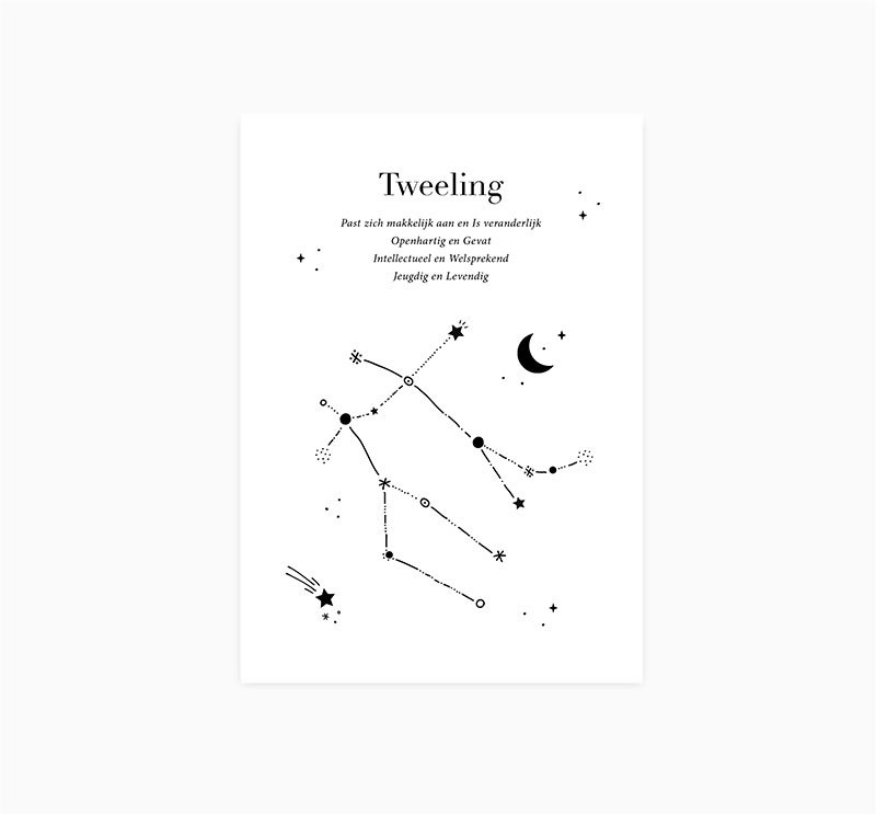 Postkarte | Sternzeichen | Zwilling