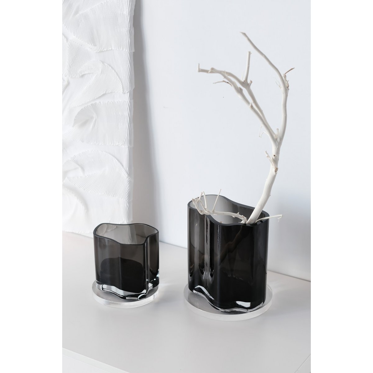 New modern design vase inspired by CORAL and Aalto, COR13 GRey