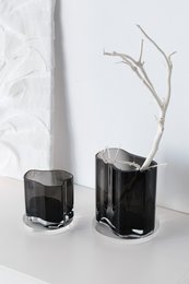 New modern design vase inspired by CORAL and Aalto, COR13 GRey