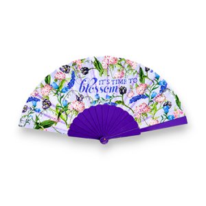 Floral Folding Hand Fan - Blossom Print Summer