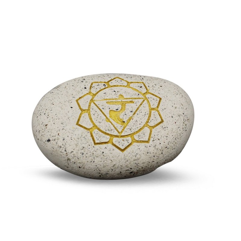 Pebble- Engraved River Stone 3th Chakra Yellow