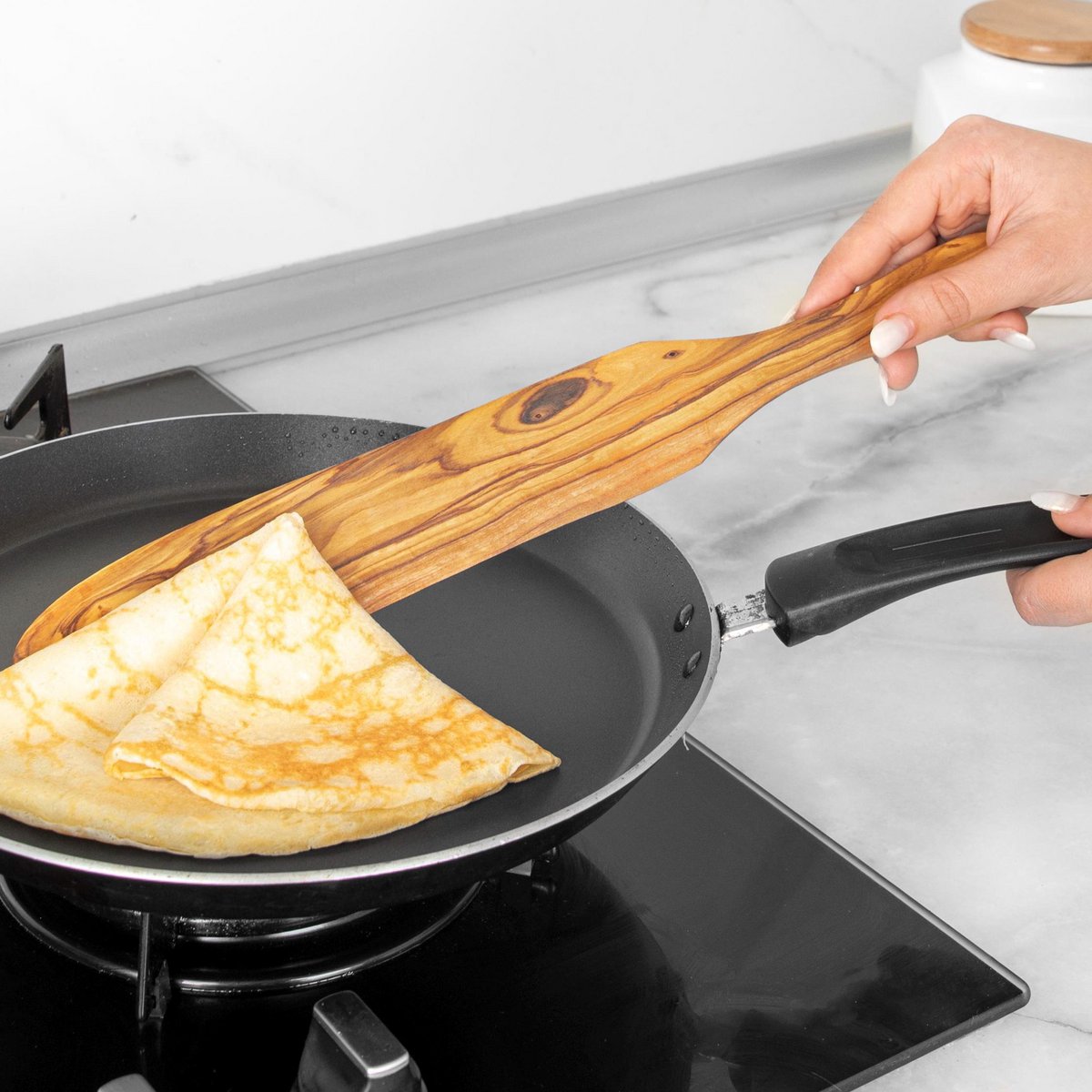 Spatule à Crêpe en Bois d'Olivier – Faite à la Main