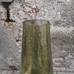 Lara cone vase stones luster green 12x30 (75450)