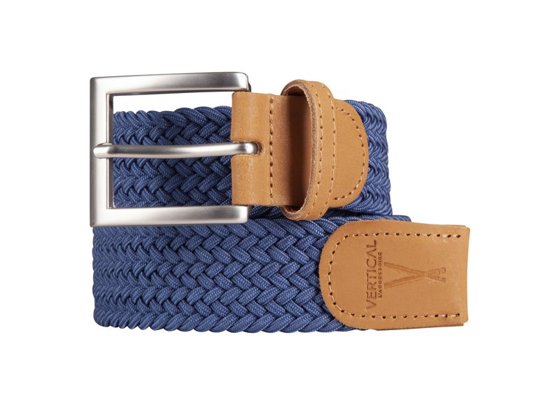 Blue elastic braided belt