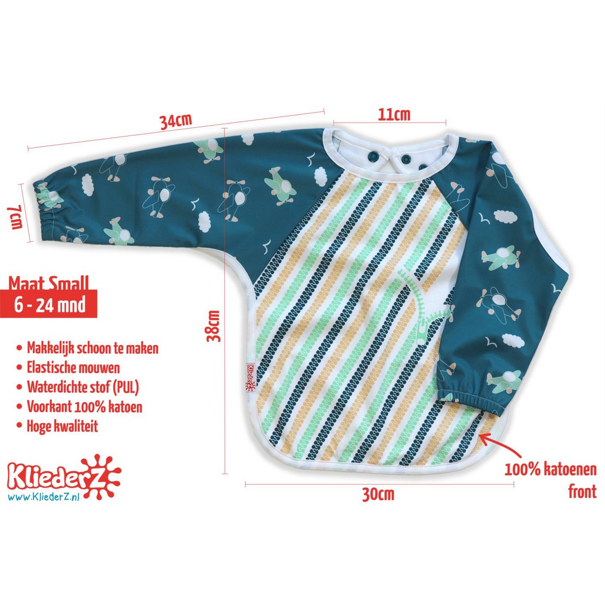 Babero con mangas Fly 'n Drive - babero para bebé/niño pequeño
