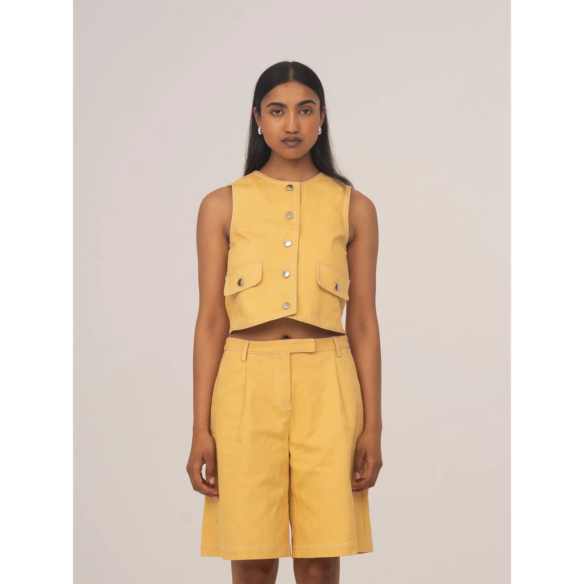 Bureau lichtgeel denimvest