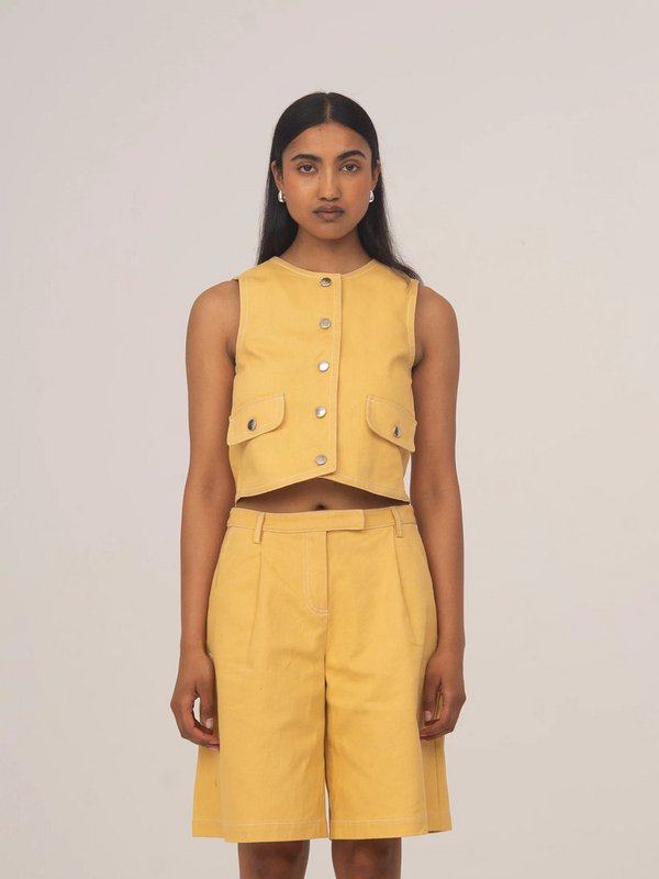 Bureau lichtgeel denimvest
