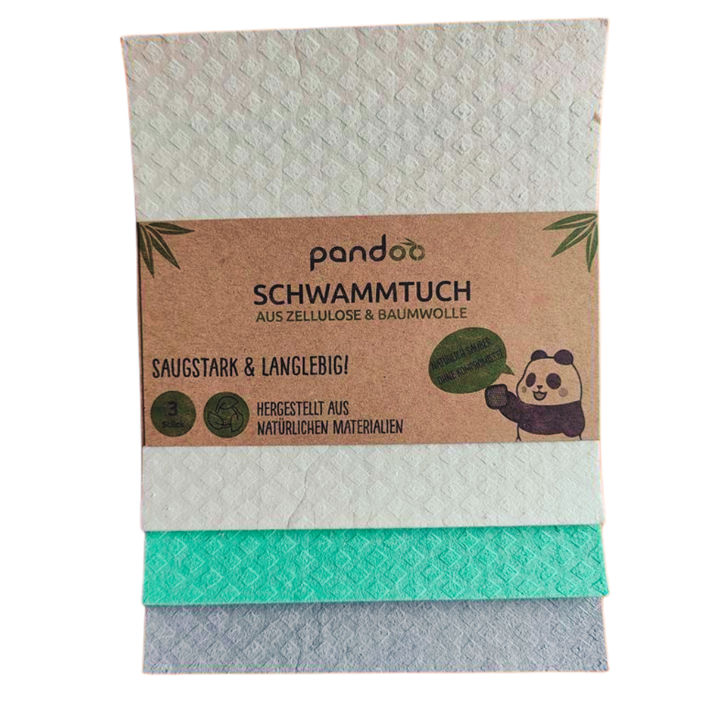 Bæredygtige svamphåndklæder 3-seet-vaskbare, absorberende og plastfri
