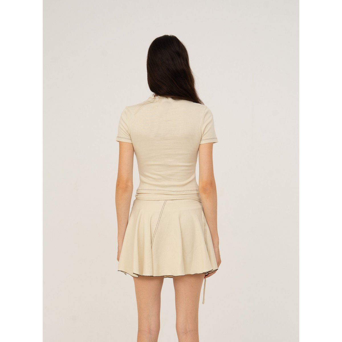 Volley Cream Crop Top