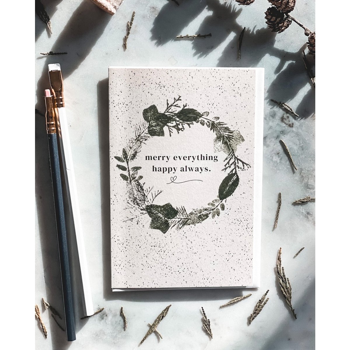 Merry Everything Always - Boże Narodzenie / Zimowe karty botaniczne - karty inspirowane przyrodą