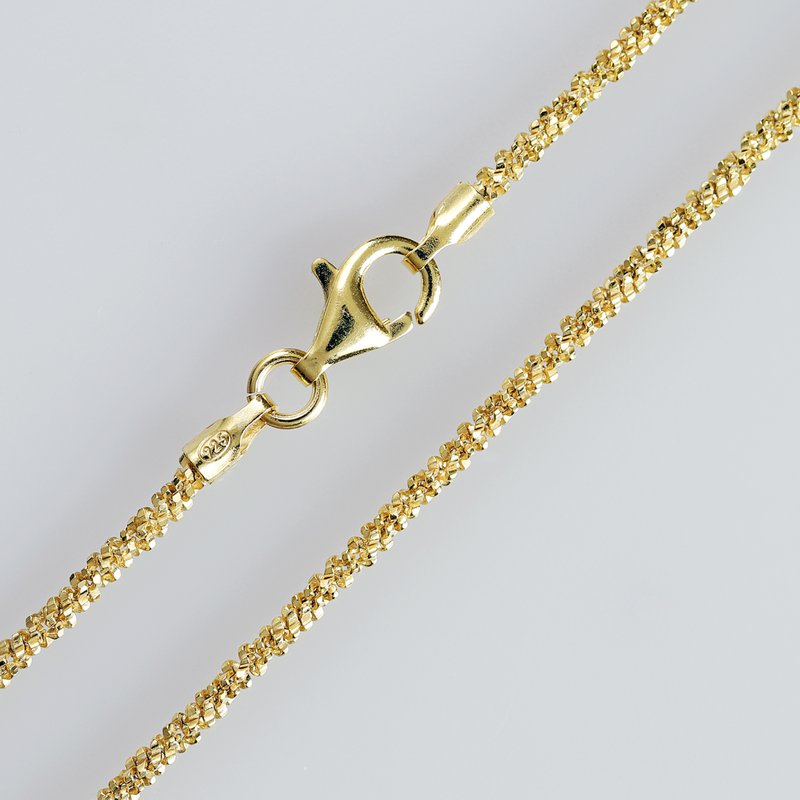 Cadena de plata de ley 925 "Disco" de 1,1 mm, chapada en oro