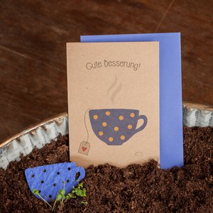 Grußkarte - Gute Besserung - Teetasse