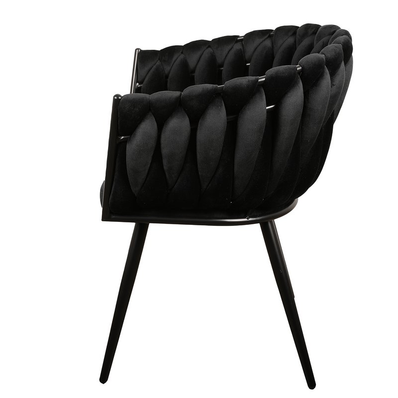 Sedia Wave nera (set di 2)