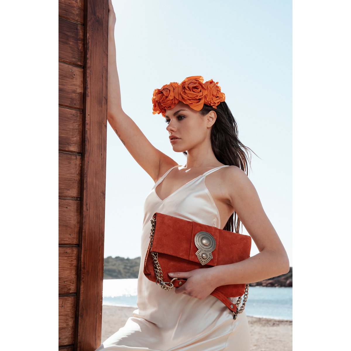 Skórzana Torba Na Ramię Aurora - Mocca Suede