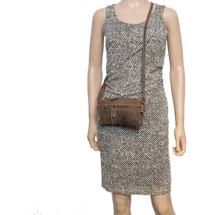 Cuero de bolso de hombro para mujeres | Mini bolso de bolso cruzado con diseño X-over