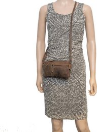 Pelle della borsa a tracolla per donne | Mini borsa a traversa con design X-over