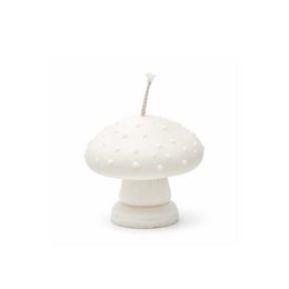 White mushroom-shaped candle, soy wax, cottagecore decor, handmade, decorative pillar candle.