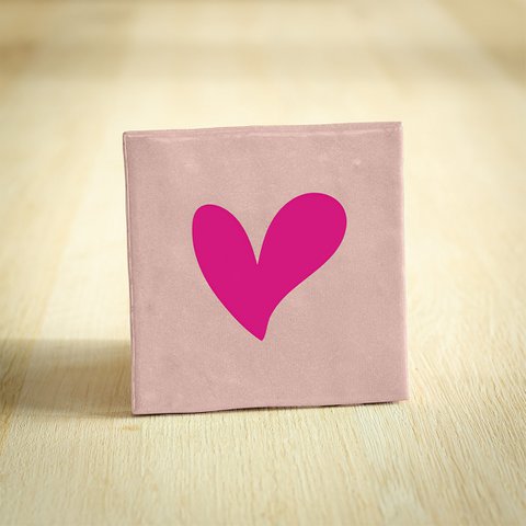 Tegeltje - Hartje | Roze | 10x10cm