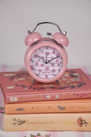 Retro alarm clock Bella stripes 12x9 cm Isabelle Rose