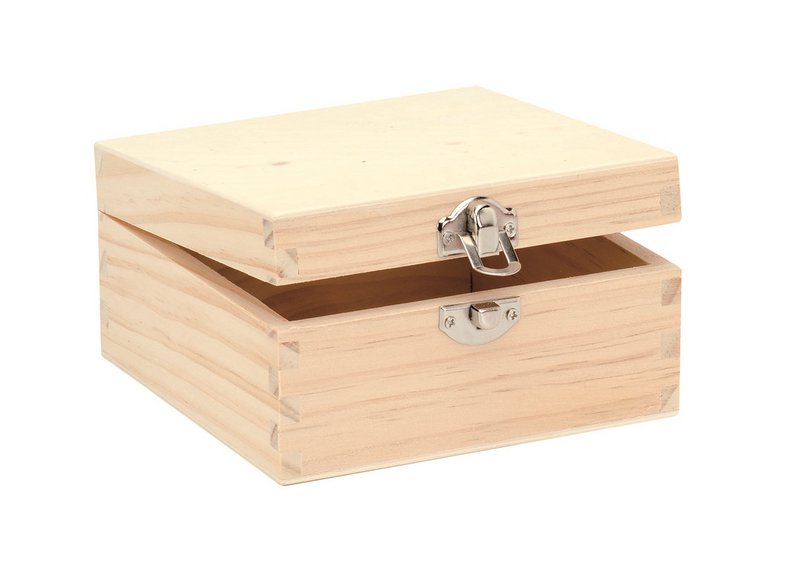Trækasse firkantet. 13x13x7cm, FSC