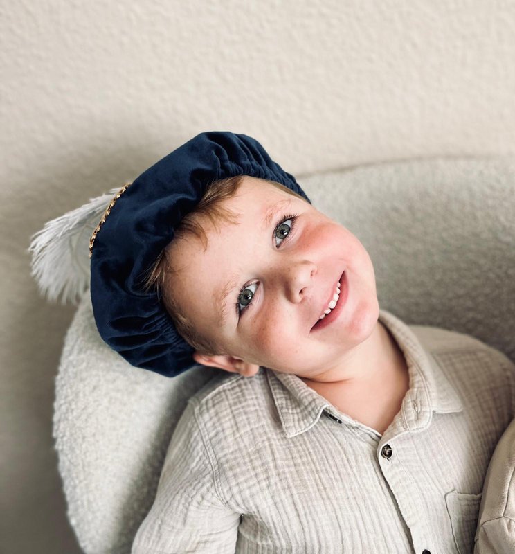 Cappello Pete di lusso | Velluto blu | Santo Bastone