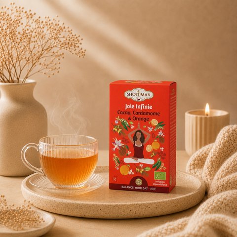 Joie Harmonie Bio-Kräutertee – beruhigender natürlicher Aufguss – warmer und köstlicher koffeinfreier Aufguss mit Kakao, Orange