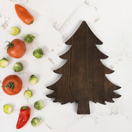 Planche à découper en bois en forme d'arbre pour la préparation quotidienne, le service de collations et la présentation de cuisine rustique