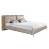 Bett aus Nerz-Kunstleder und grauem Stoff 7154