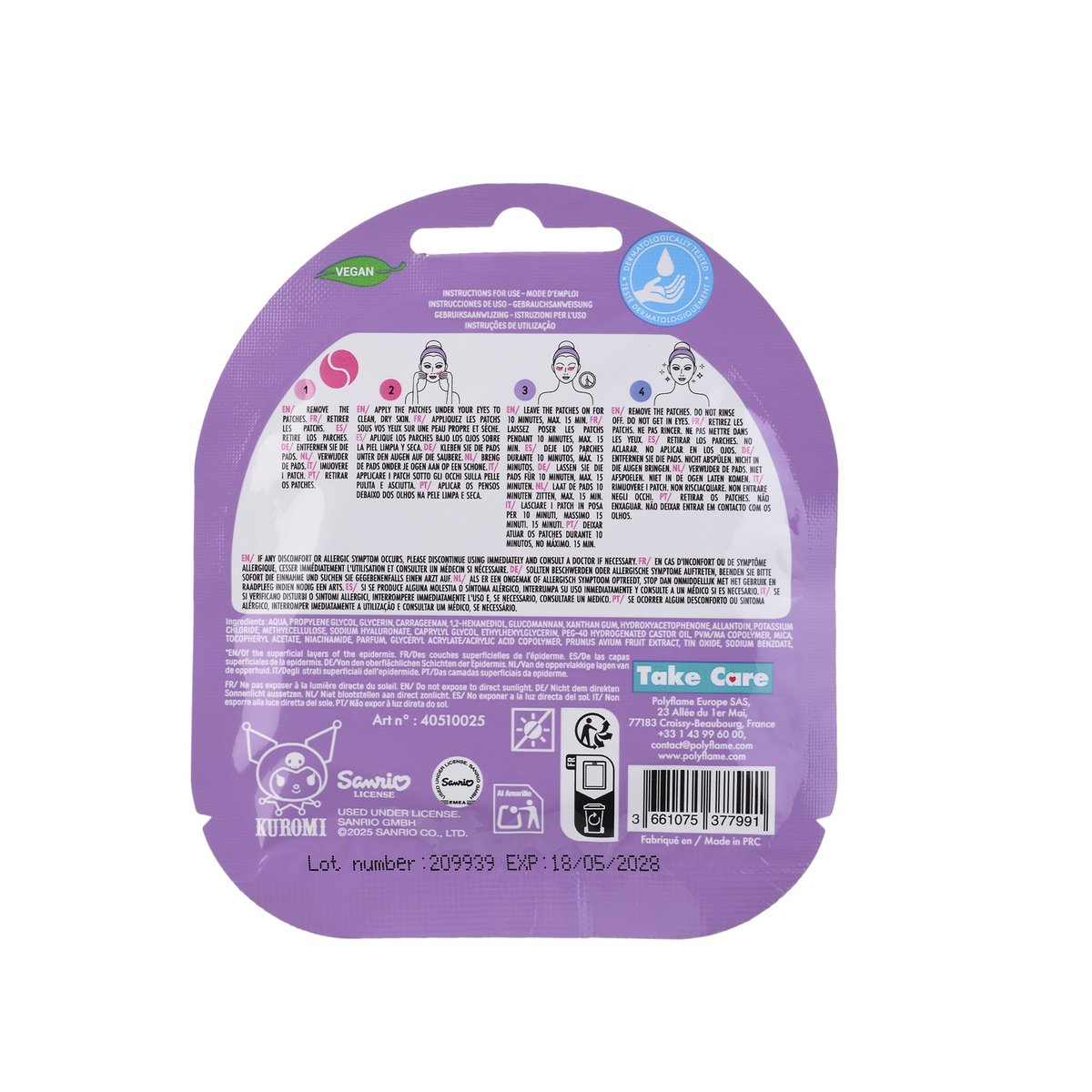 Patchs contour des yeux hydrogel KUROMI