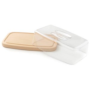 Wooden Cutting Board with Lid - Cheese Cover 28 x 18 cm