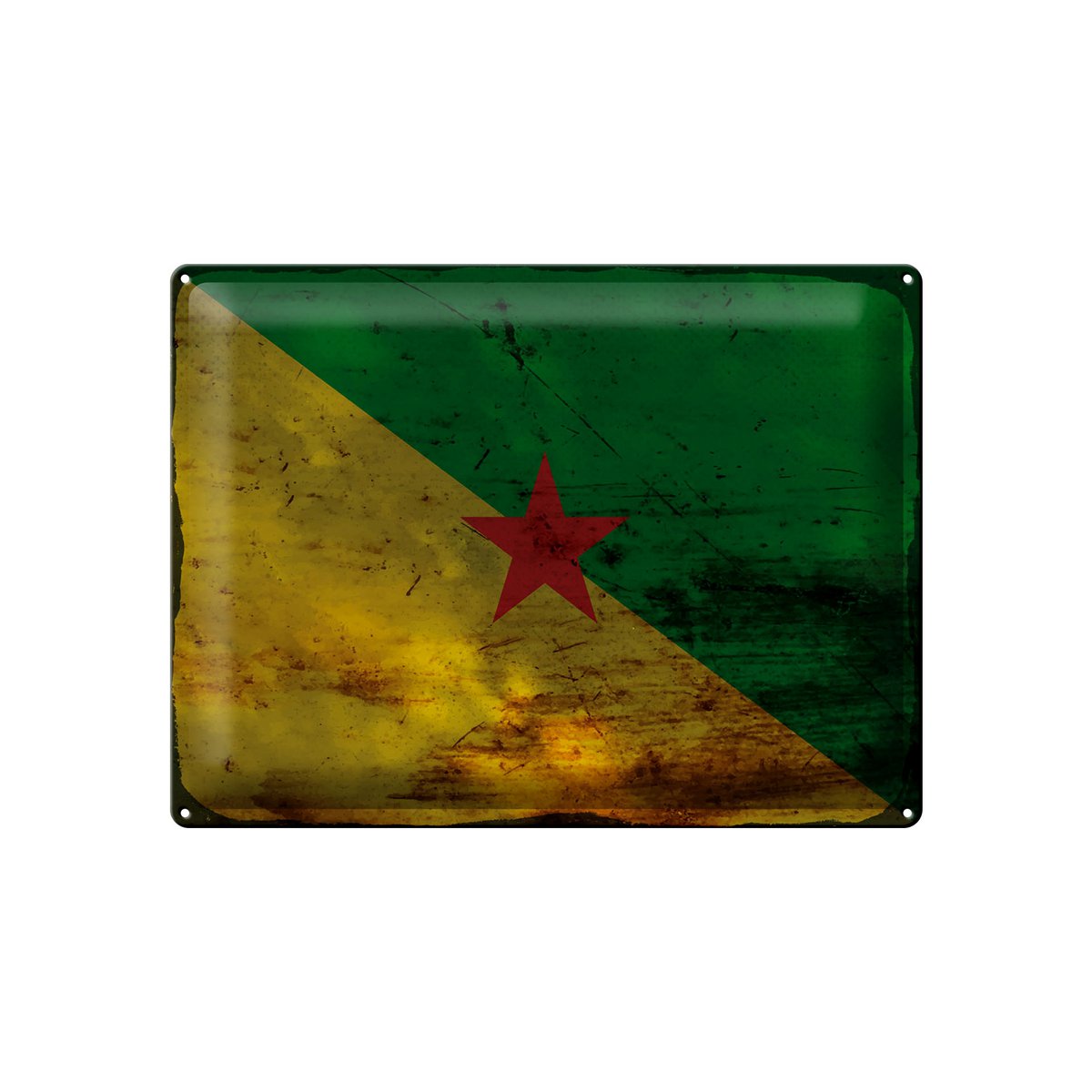 Tin Sign Flag French Guiana 40x30cm Flag Rust