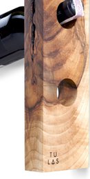 Tu Las™ Wall Mounted Wooden Wine Rack - 77 x 9 x 4 cm - Floating Wine Bottle Holder - Walnut Wood