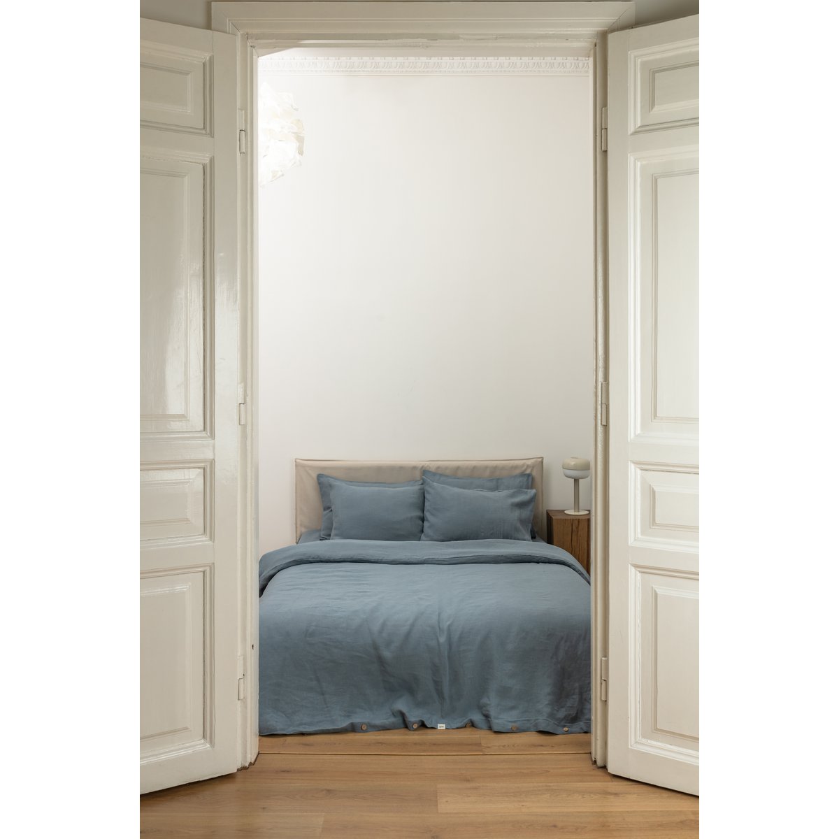 Ensemble de housse de couette en lin gris foncé