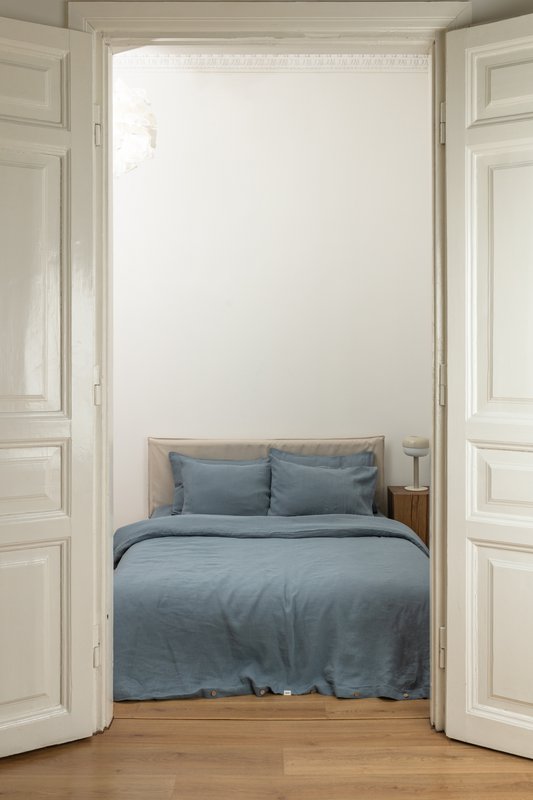 Dark Grey Linen Duvet Cover Set