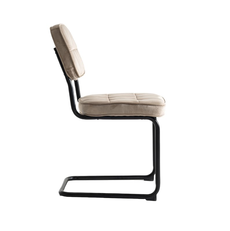 Speisesaalstühle 2 Flexa - Beige - Metalpoot - Velvet
