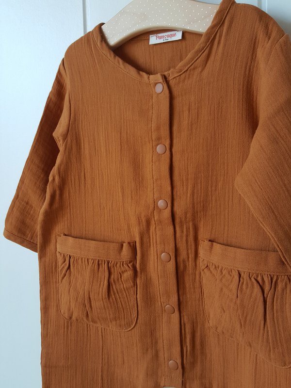 Uniseks mousseline romper / 100% biologisch dubbel gaaskatoen