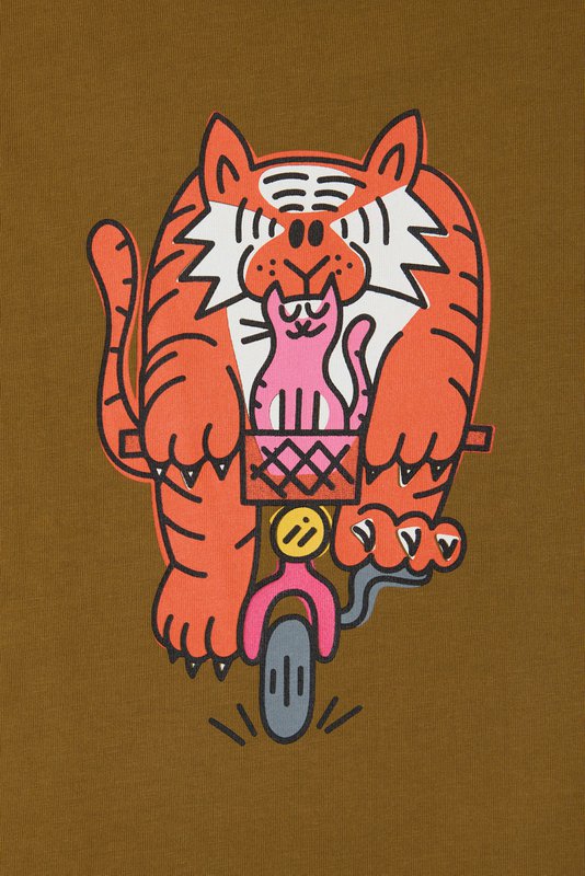 GRUNDLÆGGENDE HEAVY-WEIGHT 'PEDAL FASTER' GRAFISK T-SHIRT