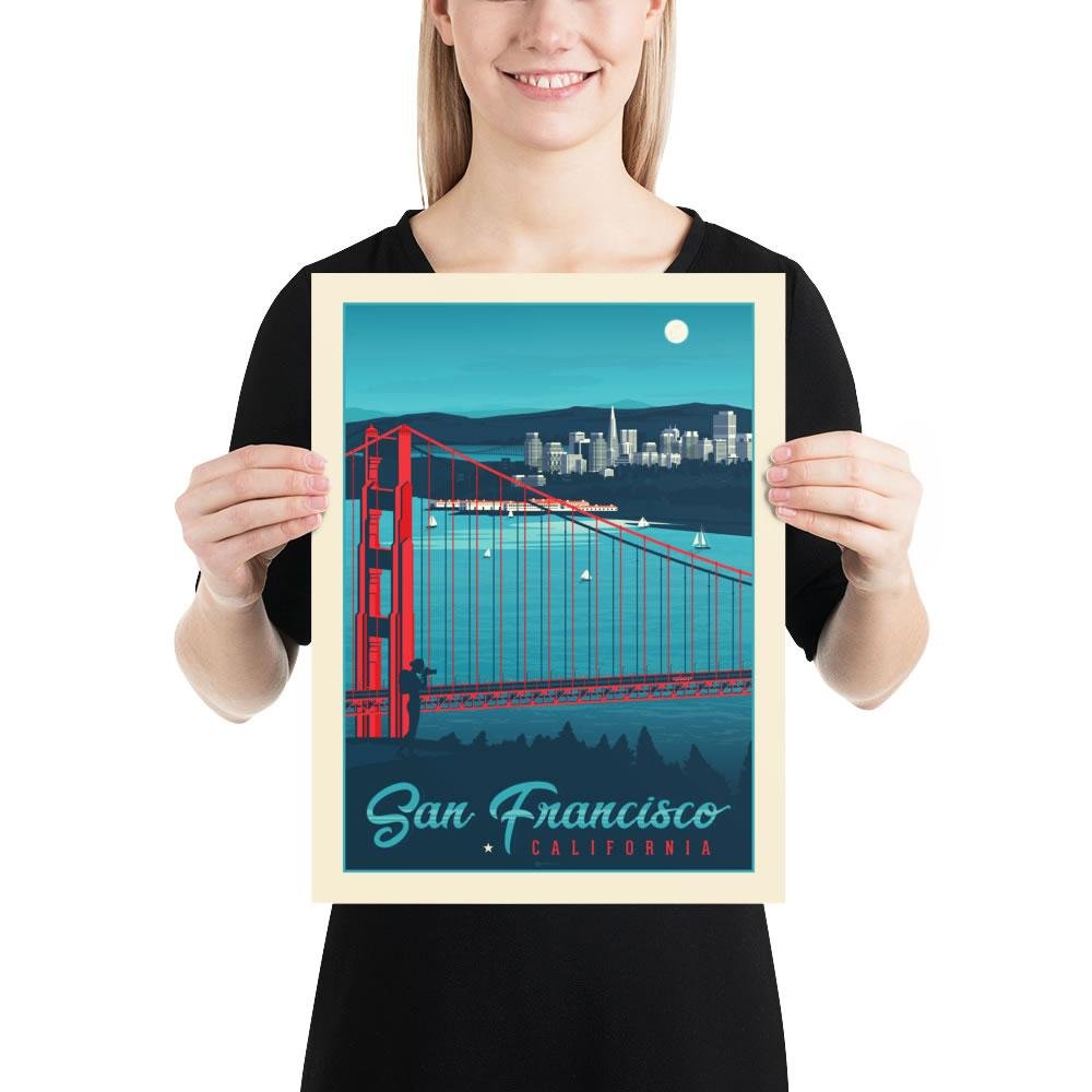 Poster vintage di San Francisco | Poster Città San Francisco California USA