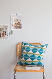 Alf Pillow-Cover Blue, Soft Jacquard strikket bomuld