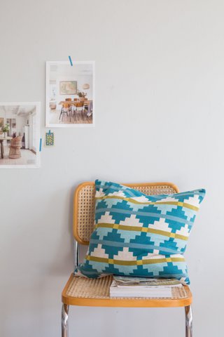 Alf Pillow-Cover Blue, soft jacquard knitted cotton