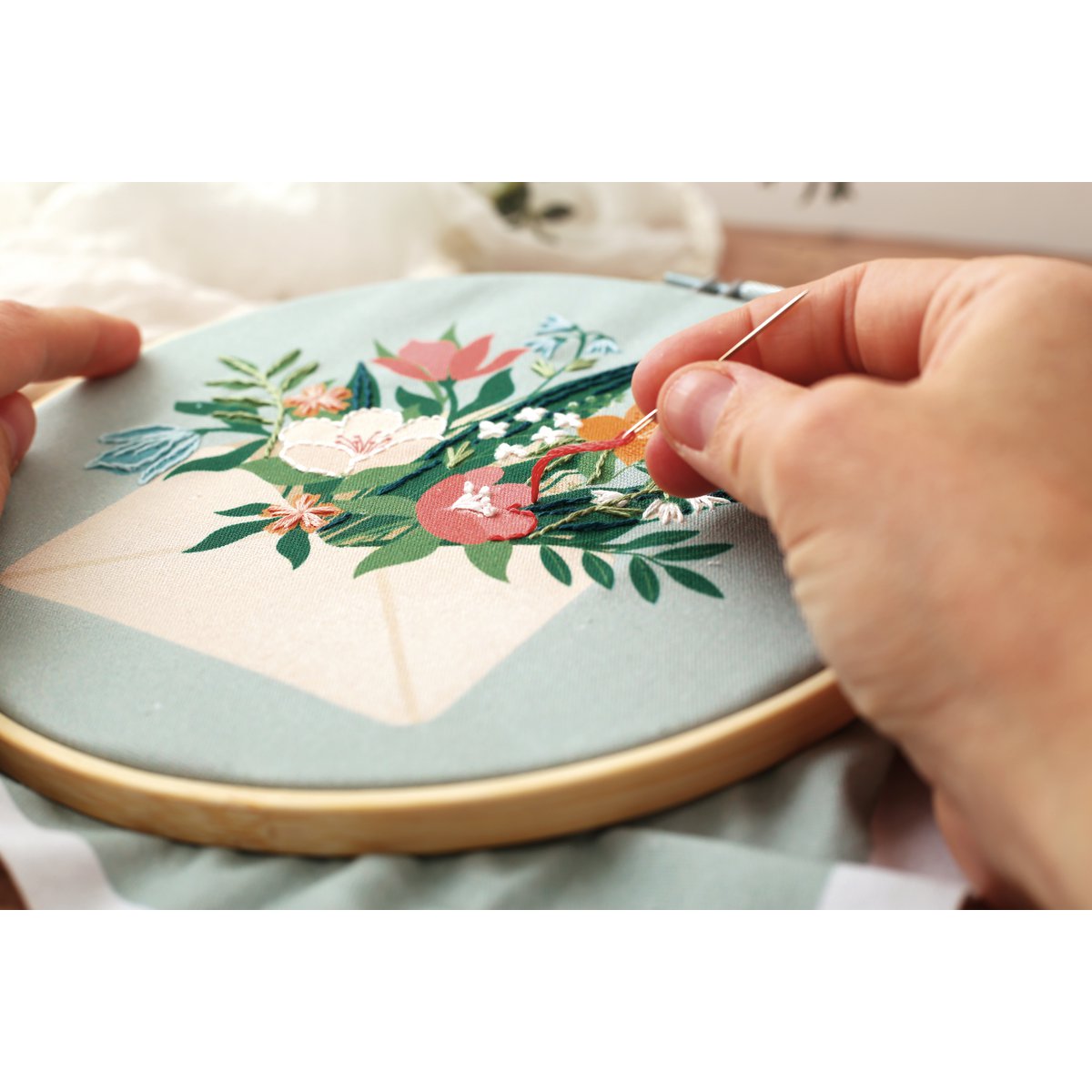 EMBROIDERY SET FLOWER BOUQUET  Ø20CM