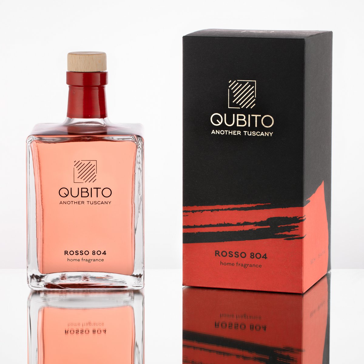ROT 804 (250 ml), Raumparfum – Raumdiffusor mit Stäbchen, handbemalte Flasche, hergestellt in Italien