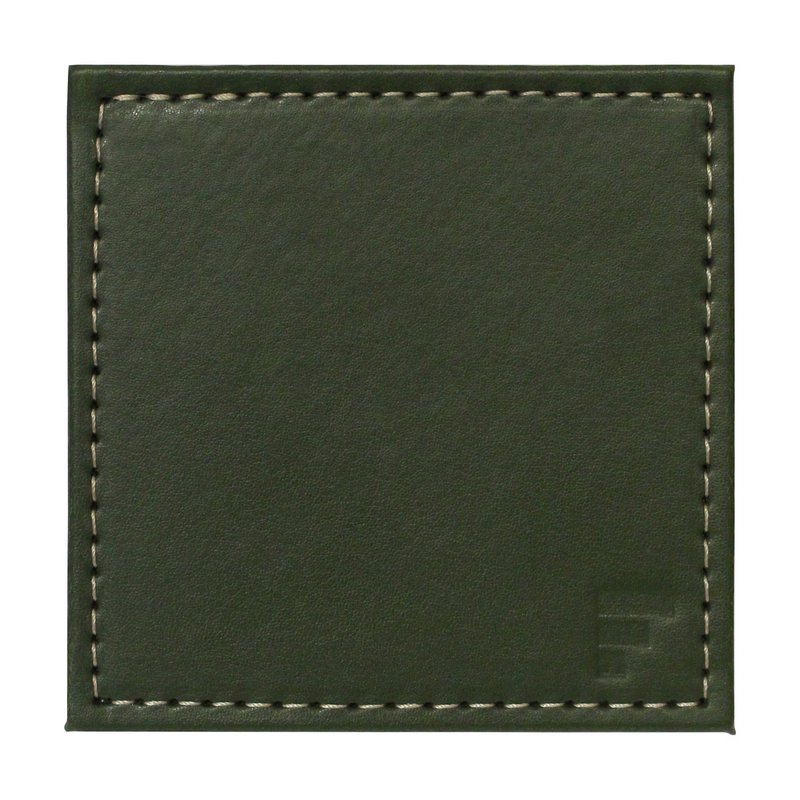 Coasters DUO, set of 4, olive/ivory
