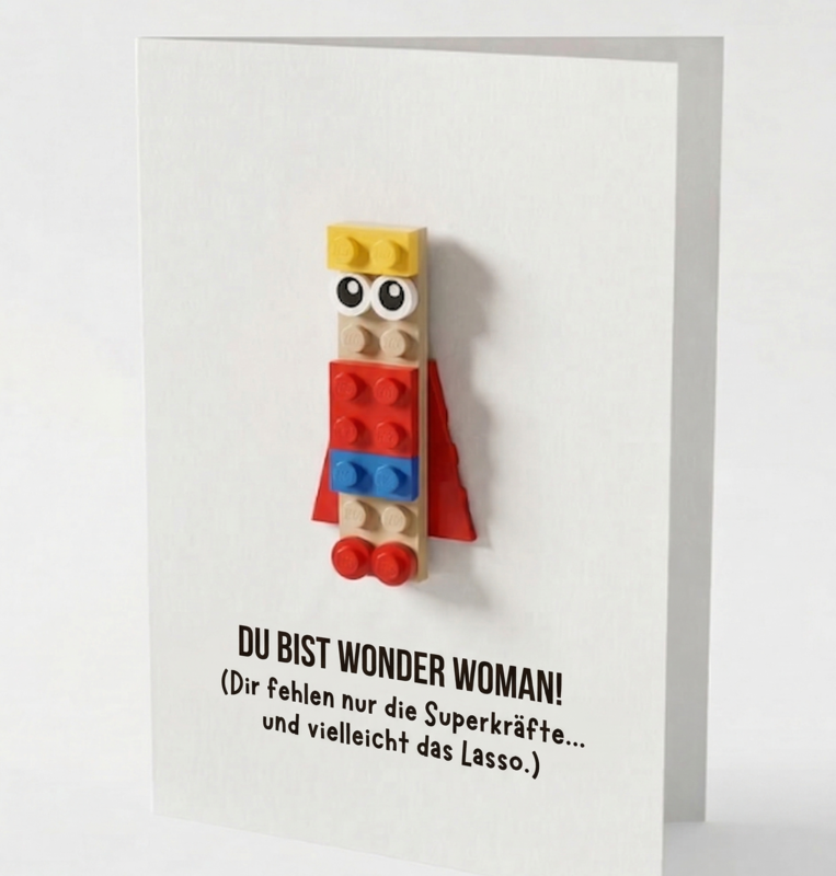 Carte postale Wonder Woman – Brique de construction LEGO