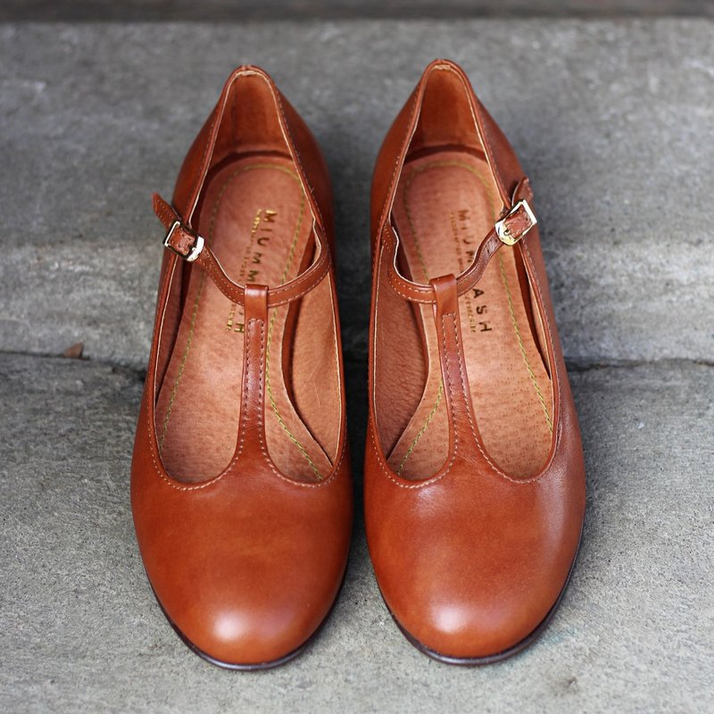 Lederballerinas - Lotta - Cognacbraun 34-42